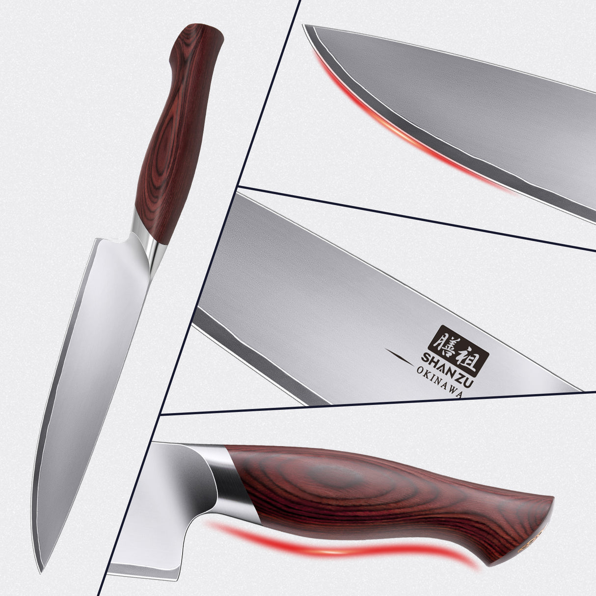 OKINAWA Series | SHAN ZU 8-inch Chef's Knife+MAGNETIC KNIFE HOLDER