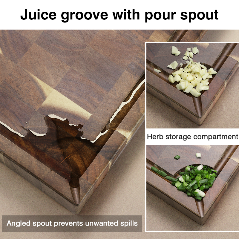 SHANZU Acacia Cutting Board with Juice Groove – 40 × 30 × 4 cm