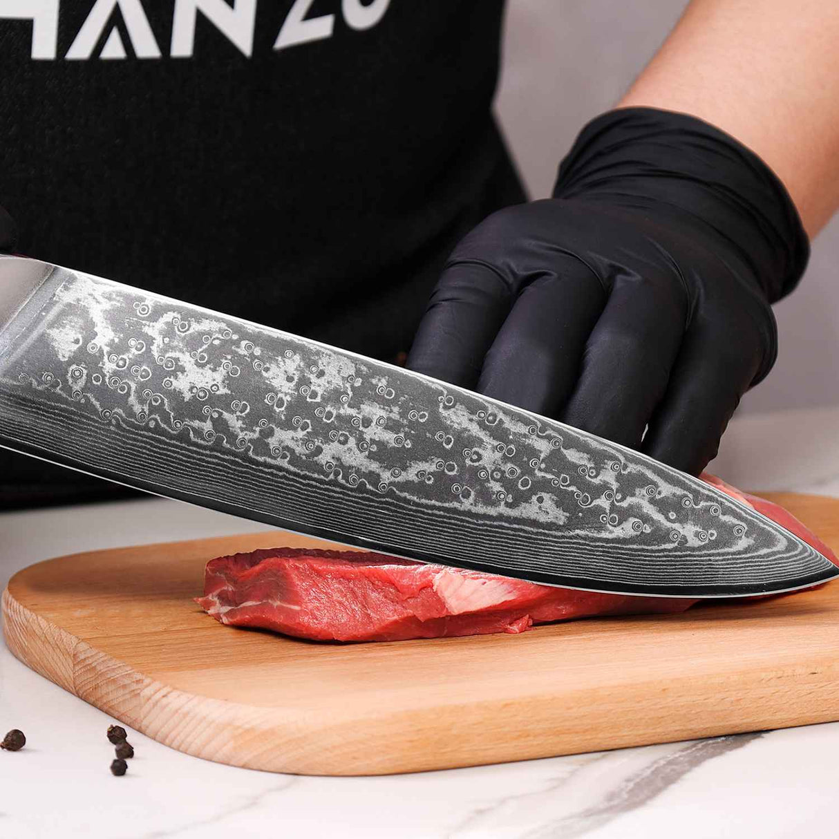 SHAN ZU 8.00" Blade Damascus Chef Knife | Best Chef Cooking Knives | 67 Layers Damascus Steel + G10 Handle