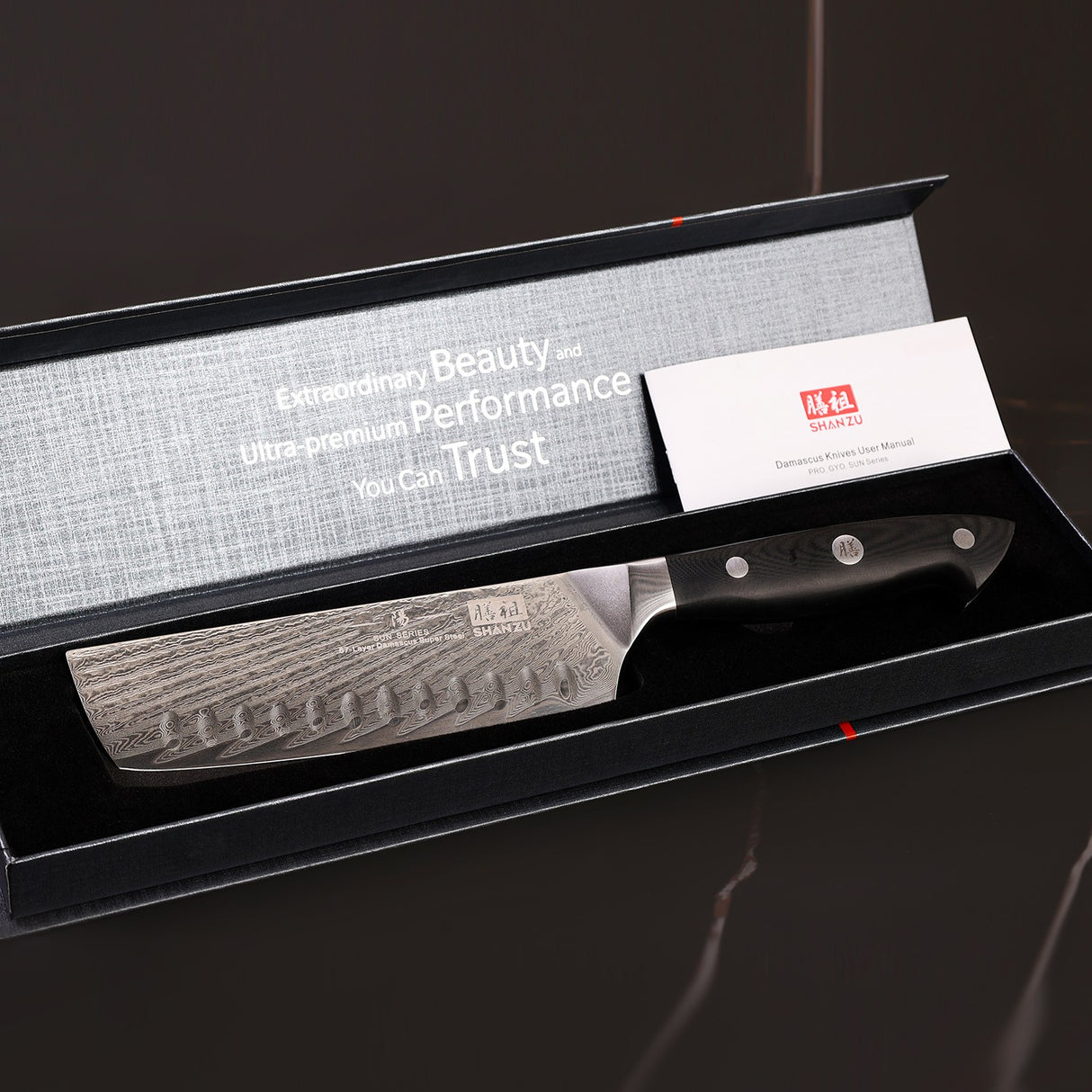 SHAN ZU 6.90" Blade Damascus Nakiri Knife | Professional Handcrafted Gyuto Nakiri Knife | 67 Layers Damascus Steel + G10 Handle