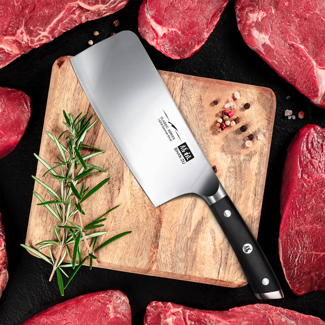 SHAN ZU 7" Blade High Carbon Stainless Steel Chopping Knife | Sharpest Cutlery Knives with Premium Gift Box