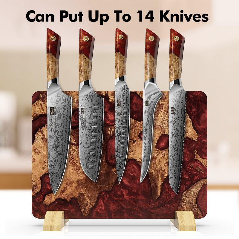 White Tiger Series | 5-Piece Kitchen Knife Set + MAGNETIC KNIFE BLOCK