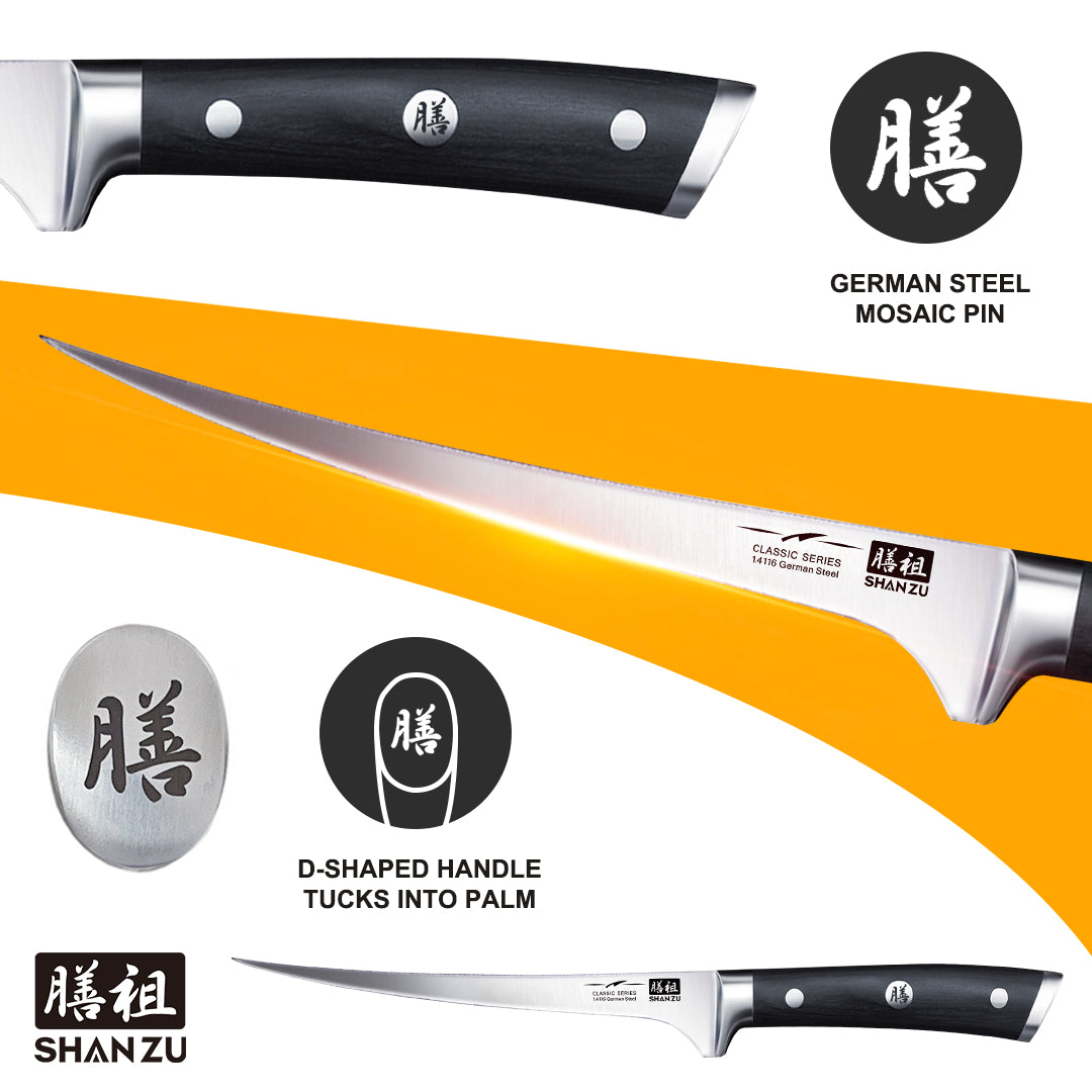 German Steel 7" Filet Knife | SHAN ZU Knives