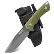 SHAN ZU 9.52" Green Sabre Ground D2 Blade Vesta Fixed Knife with G10 Handle for Outdoor Use