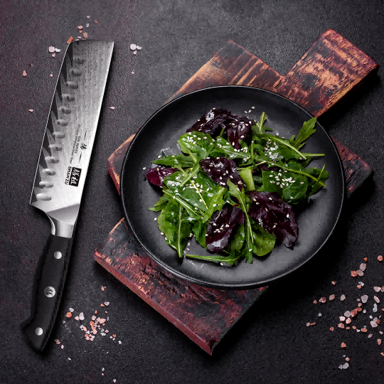 SHAN ZU 6.90" Blade Damascus Nakiri Knife | Professional Handcrafted Gyuto Nakiri Knife | 67 Layers Damascus Steel + G10 Handle