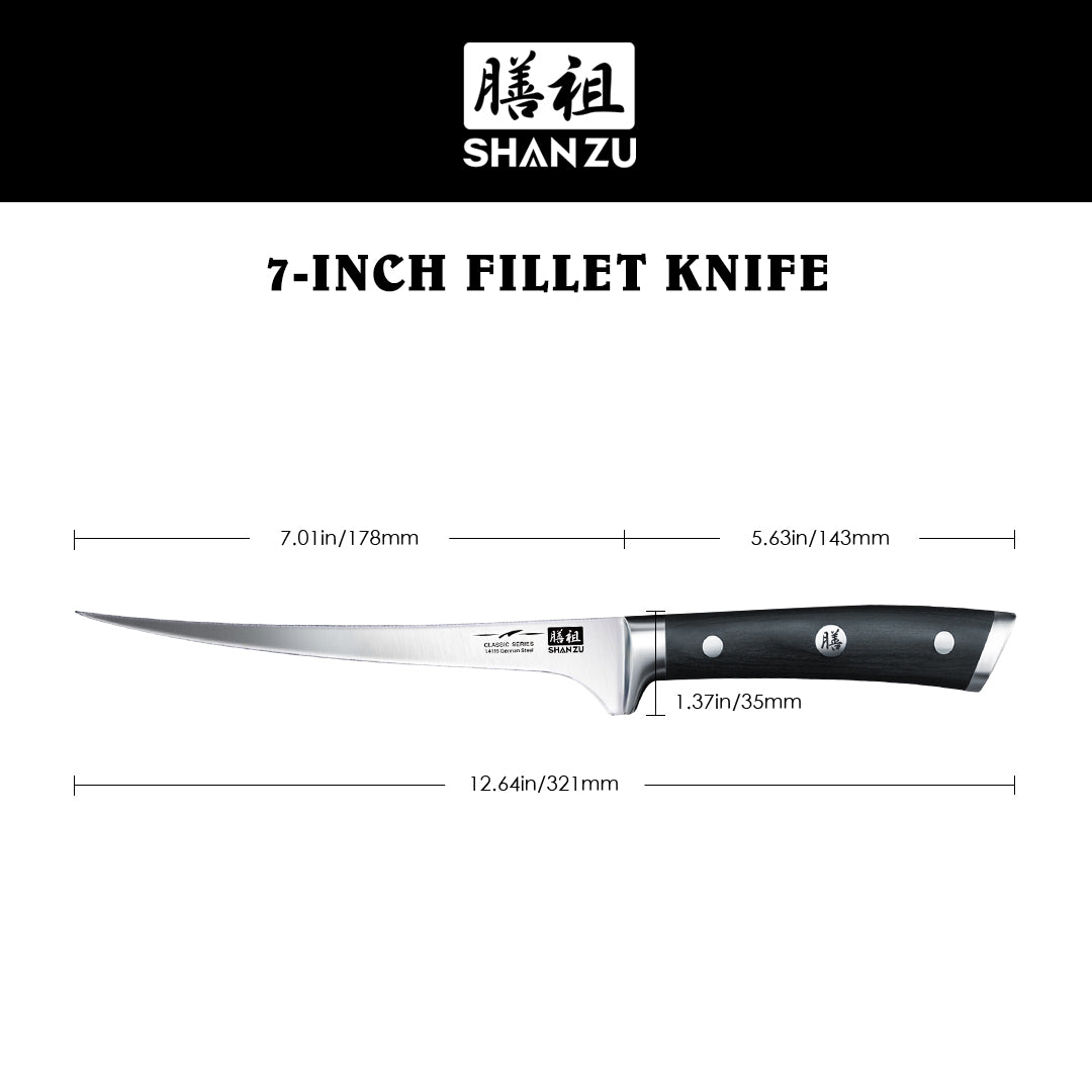 German Steel 7" Filet Knife | SHAN ZU Knives