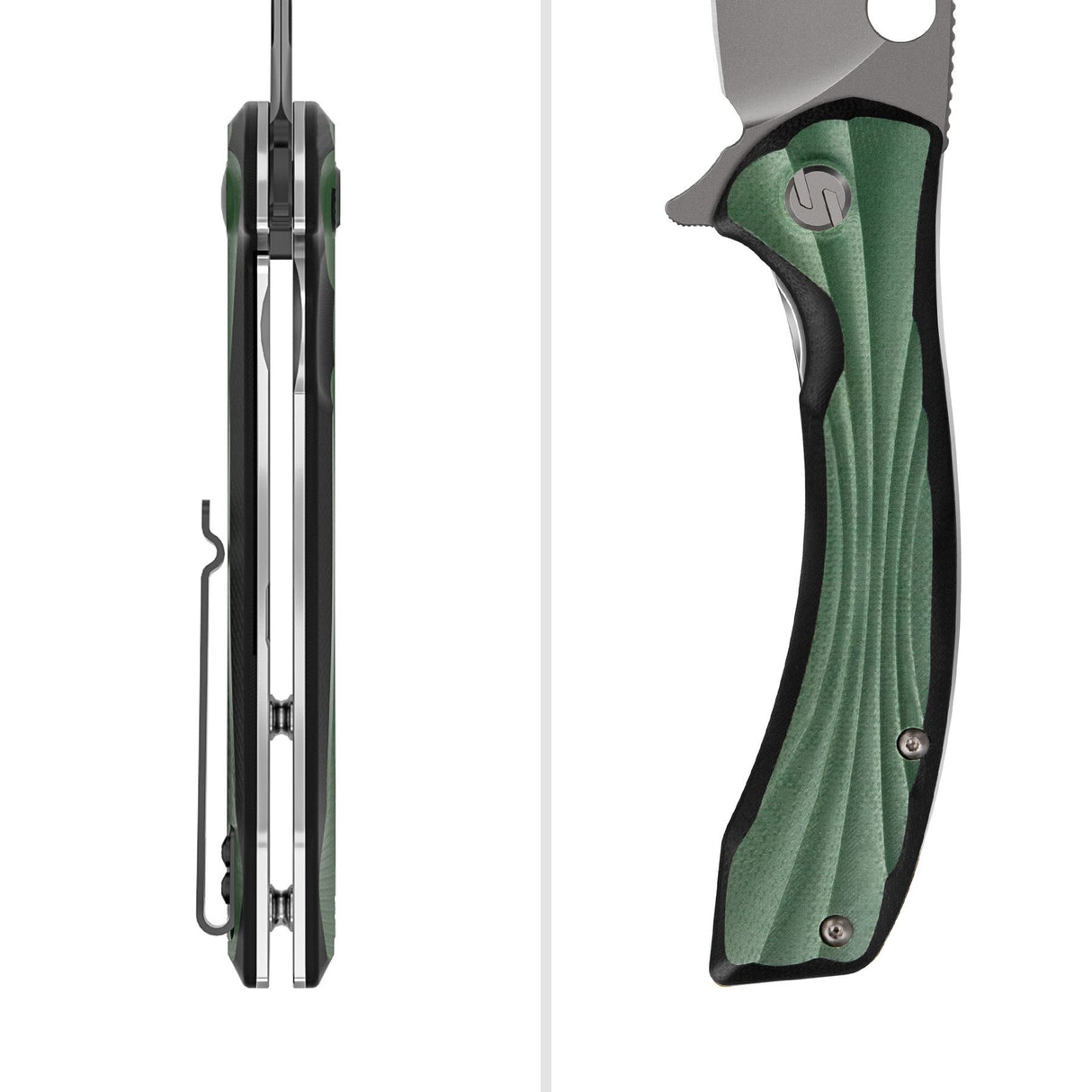 Green Peafowl Liner Locking Knife ZDF905 7.80 Blade & G10 Handle | SHAN ZU Pocket Folding Knives