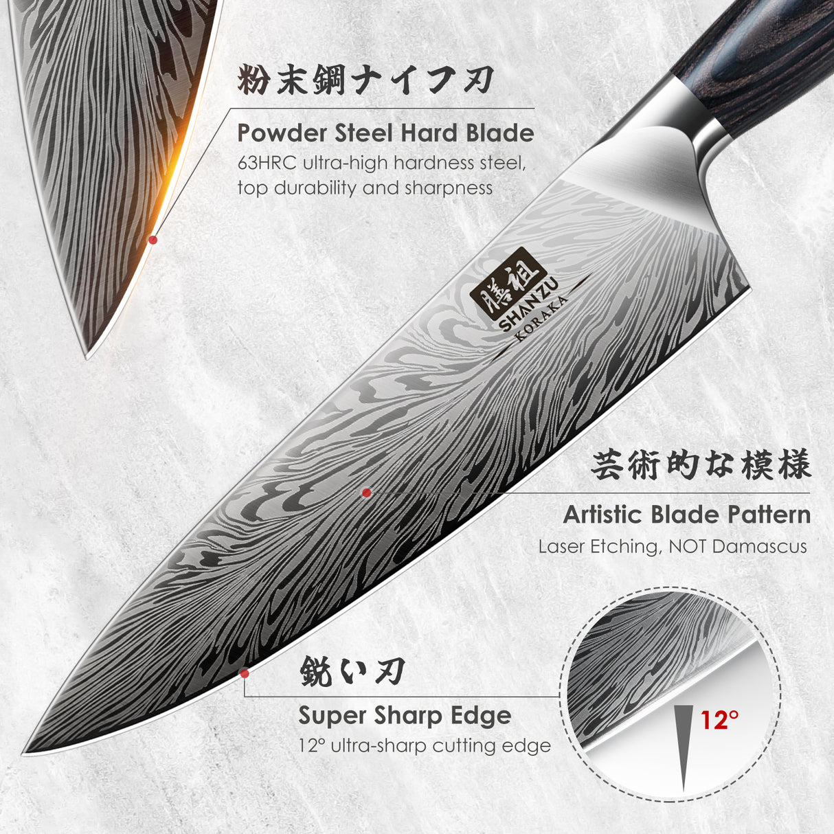 Koraka Series|SHAN ZU 3PCS Kitchen Knife Set