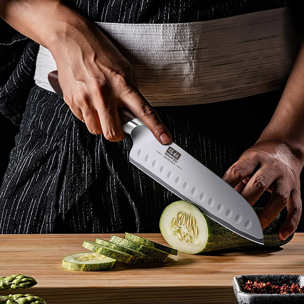 SHAN ZU 7 Inch Santoku Knife | OKINAWA Series