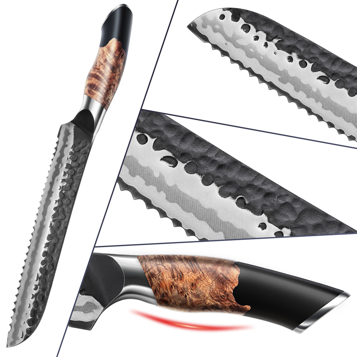 SHAN ZU Professional Bread Knife with serrated edge+MAGNETIC KNIFE HOLDER