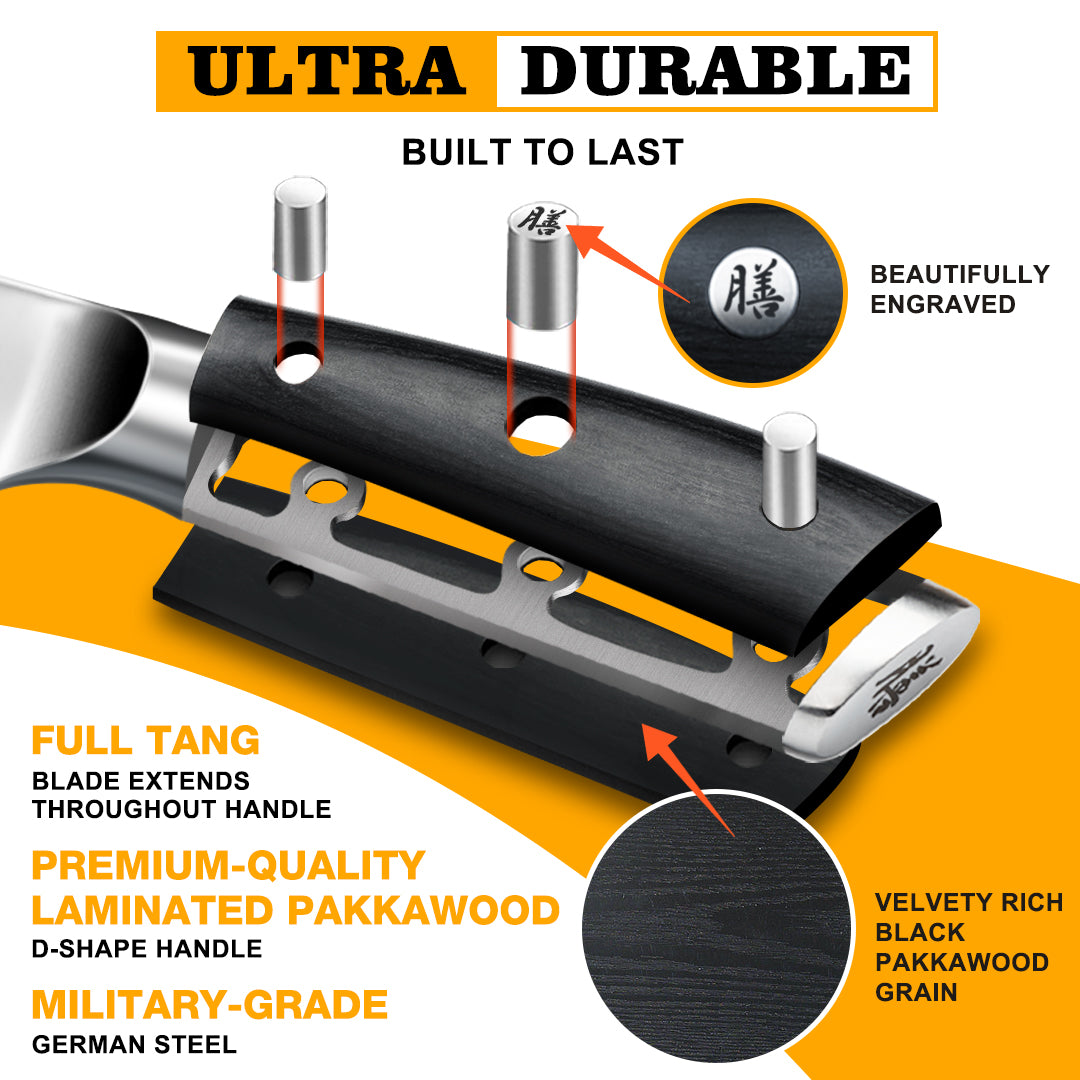 3-PCS German Steel Chef Knife Set | Basic