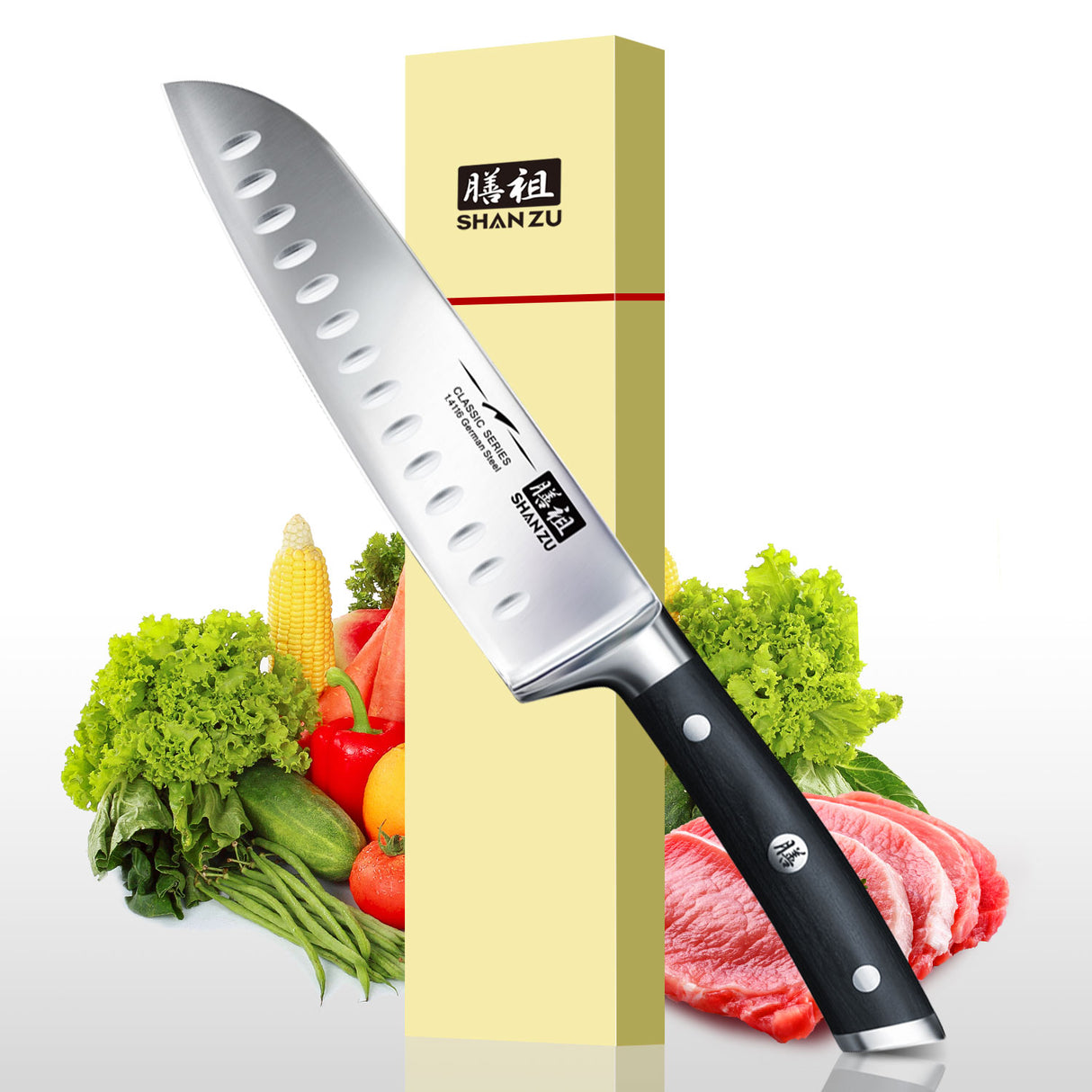 Classic 7" High Carbon Steel Santoku Knife