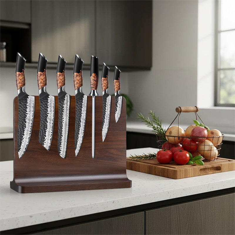 SHAN ZU Tengu Series | 7-Piece Kitchen Knife Set + 30 cm Magnetic Knife Holder