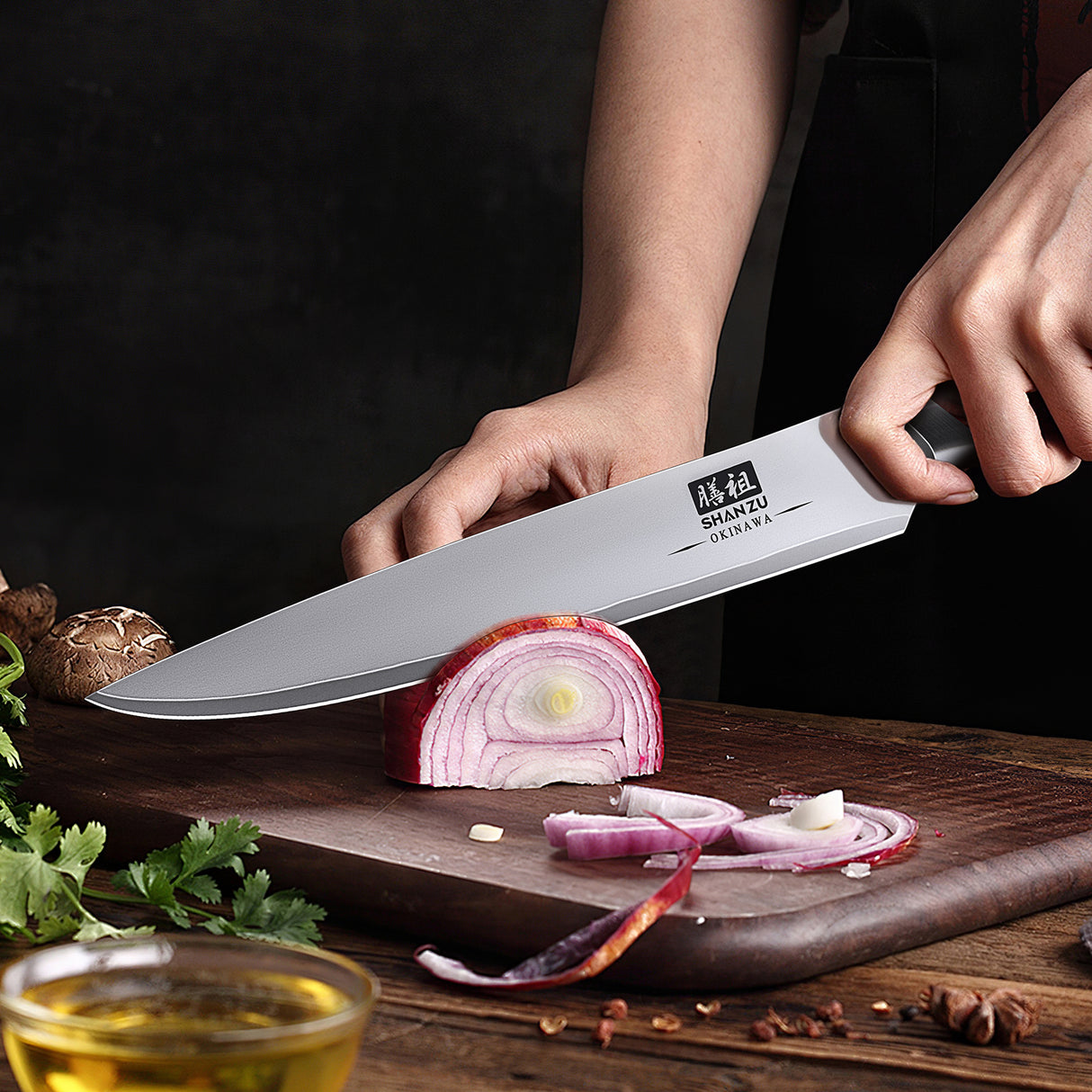 SHANZU Okinawa Series | 3-Piece Japanese Steel Set + 12" Magnetic Knife Holder