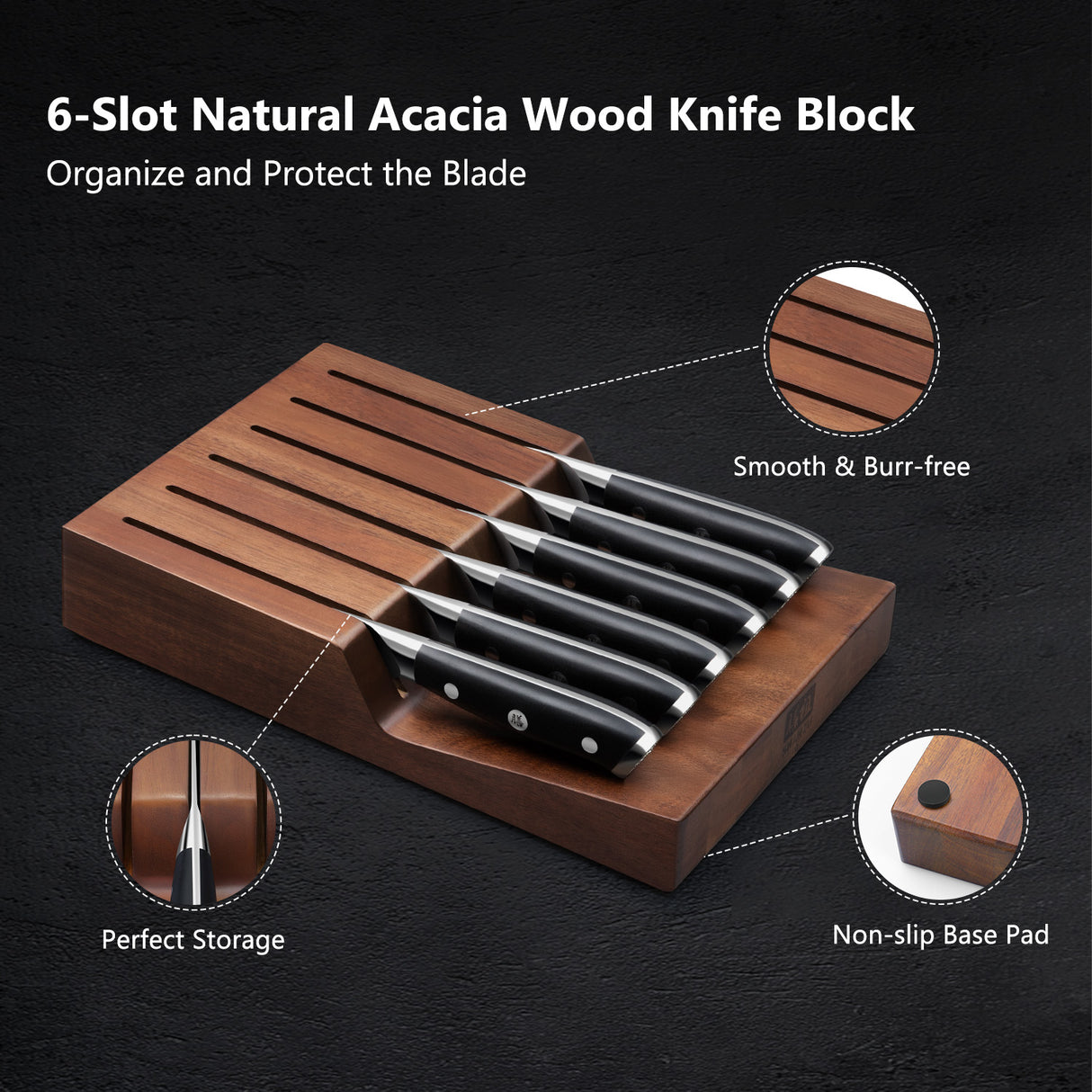 SHANZU PRO 9-Pc Knife Set with Magnetic Knife Block + 7-Pc Steak Knives