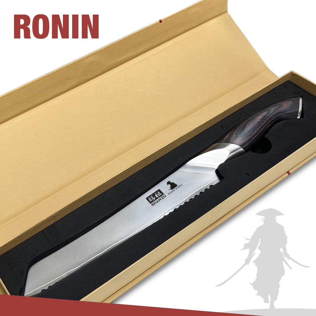 SHAN ZU 8” High Carbon Bread Knife | Serrated Bread Knife for Homemade Bread