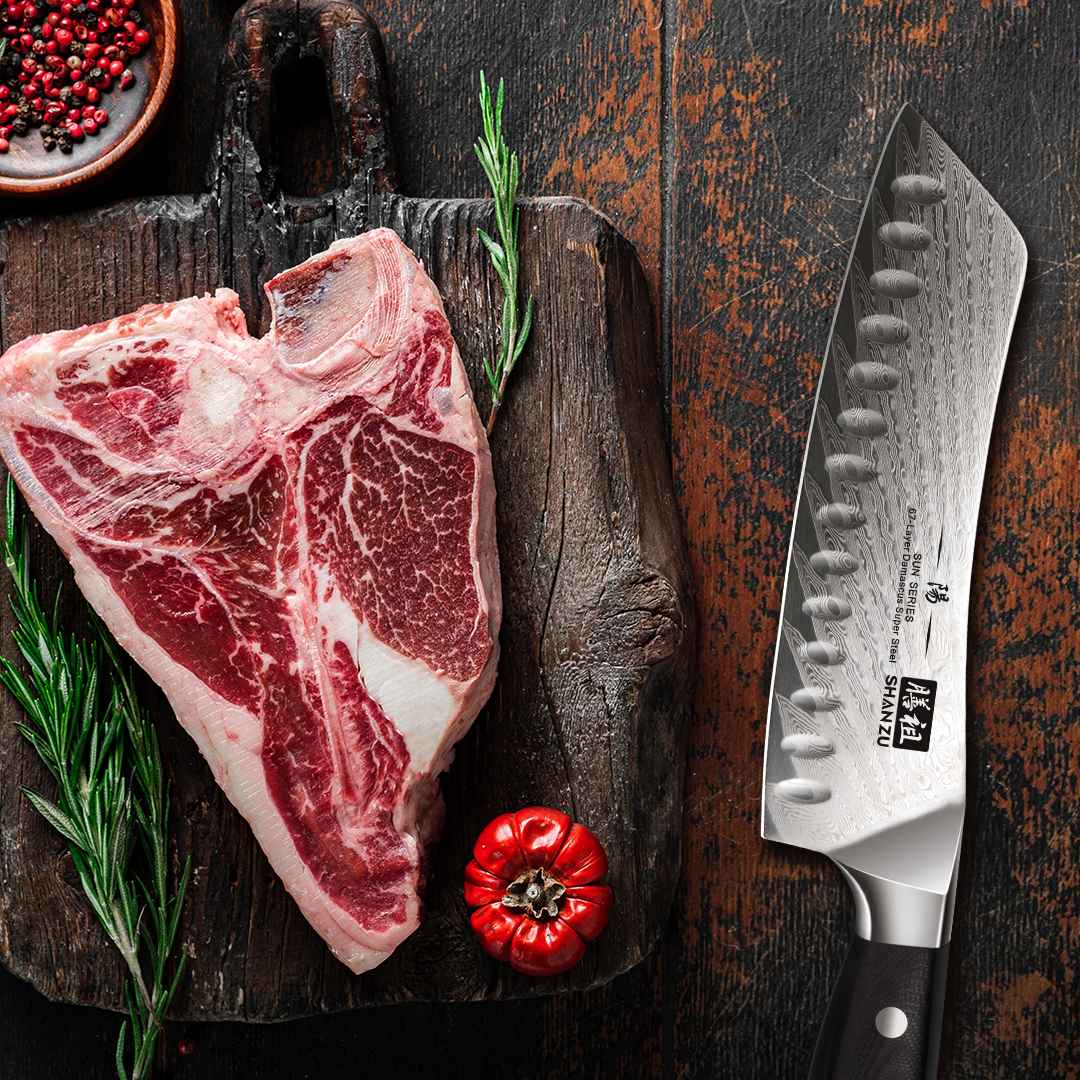 Sun Series Damascus Santoku Knife | SHAN ZU Knvies