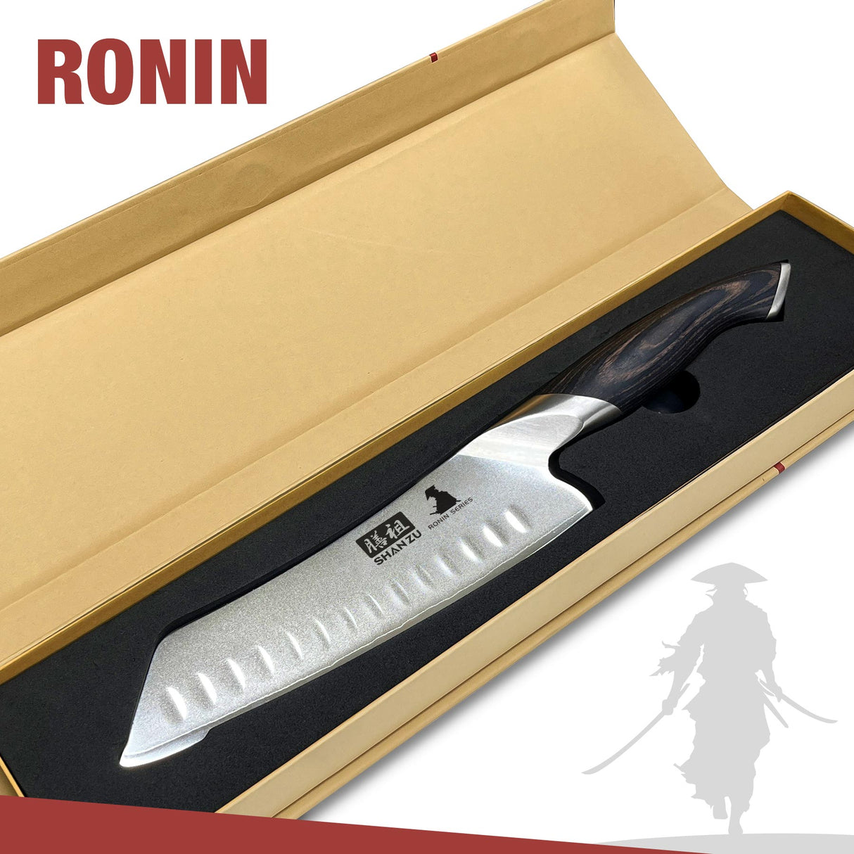 SHAN ZU 7” High Carbon Japanese Culinary Santoku Knife | Best Budget Chef Knife with a Comfortable Grip