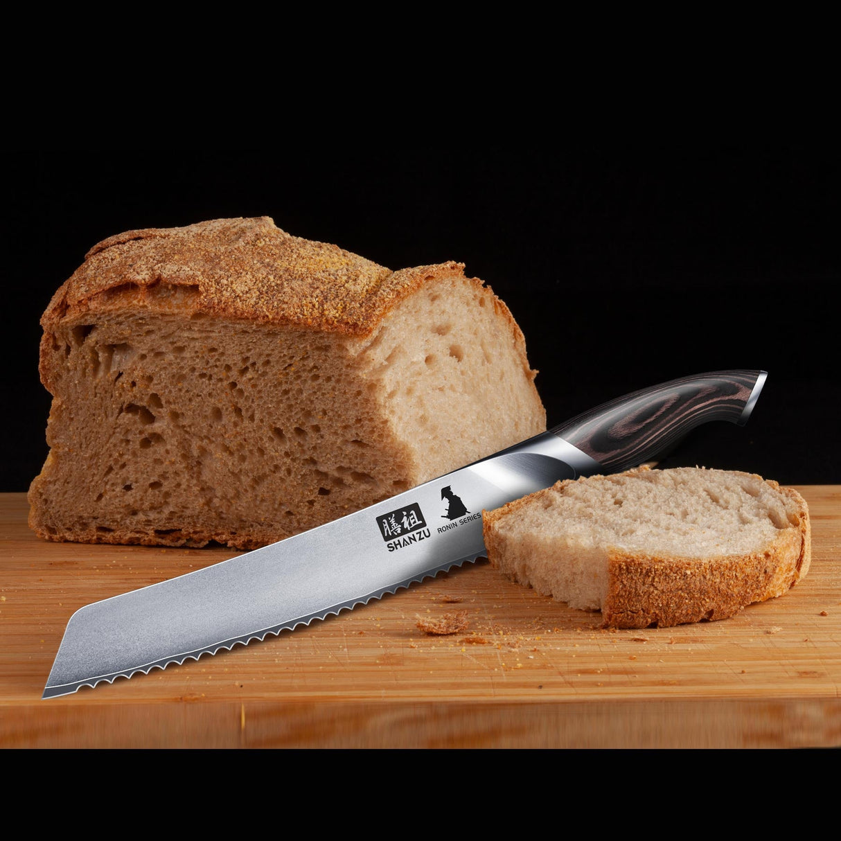 SHAN ZU 8” High Carbon Bread Knife | Serrated Bread Knife for Homemade Bread