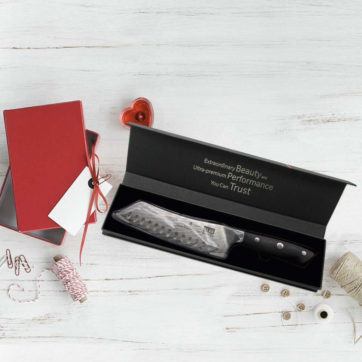 Sun Series Damascus Santoku Knife | SHAN ZU Knvies