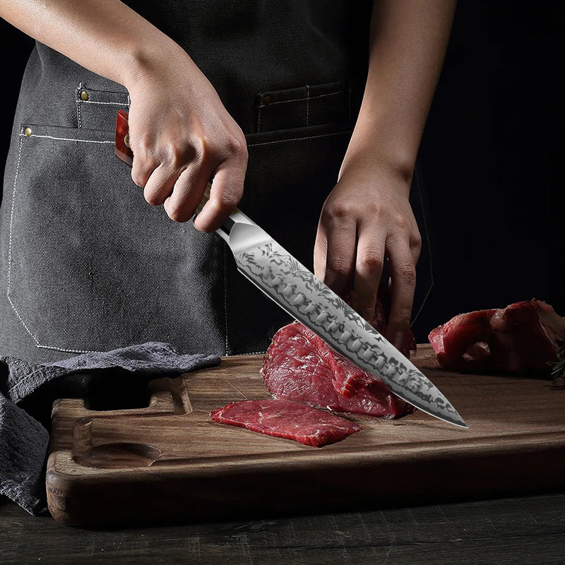 White Tiger Series | SHAN ZU Damask Carving Knife+Magnetic Knife Sheath