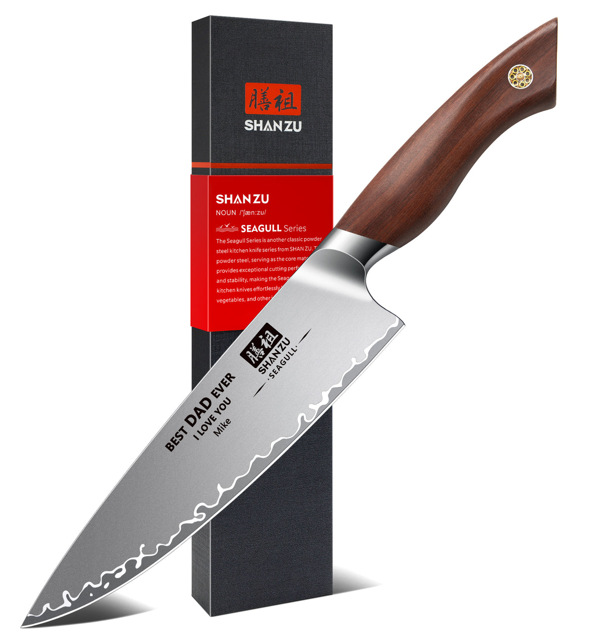 Seagull American S35VN 8" Chef knife+MAGNETIC KNIFE HOLDER