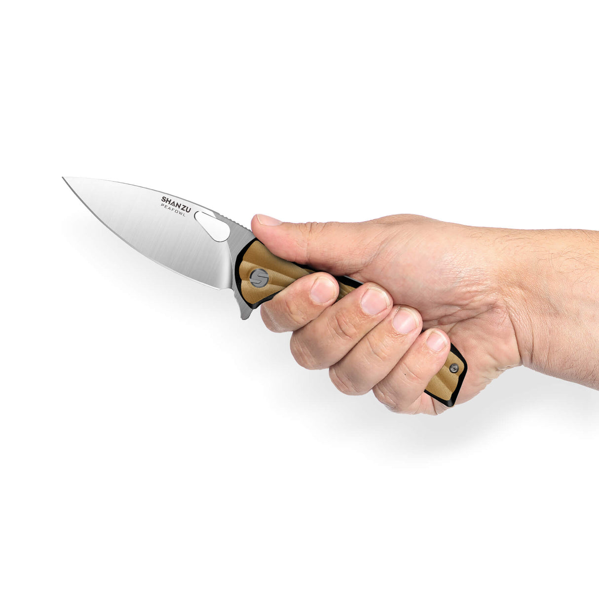 Yellow Peafowl Liner Locking Knife ZDF905 7.80 Blade & G10 Handle | SHAN ZU Pocket Folding Knives