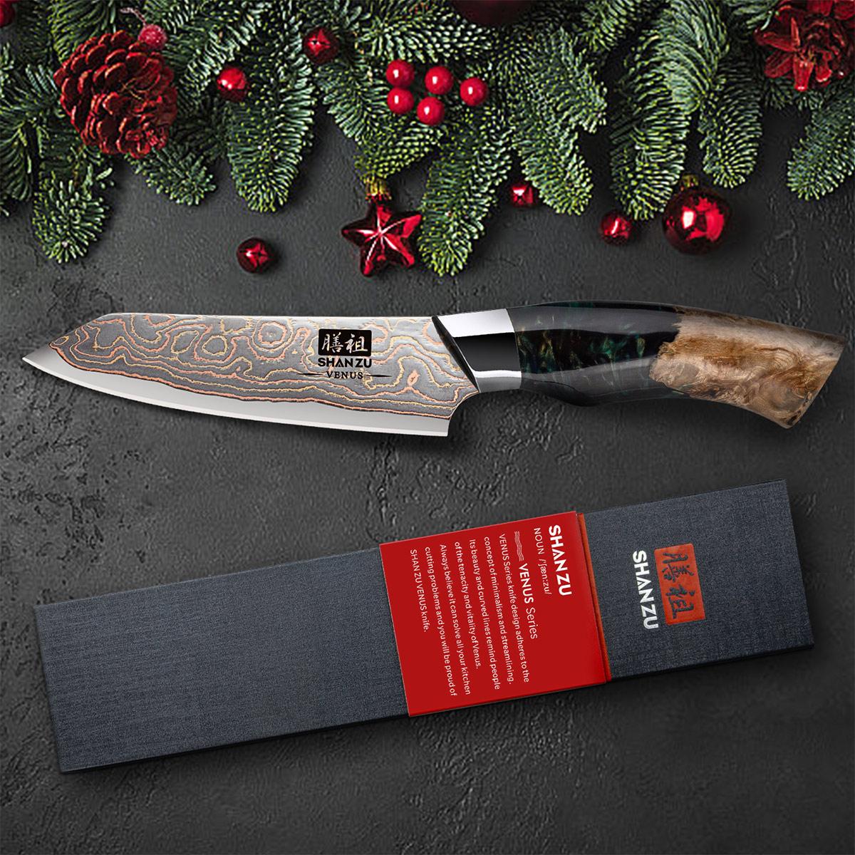 Venus Copper Damascus Paring Knife