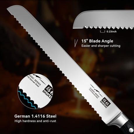 SHAN ZU Classic 10 inches Bread Knife