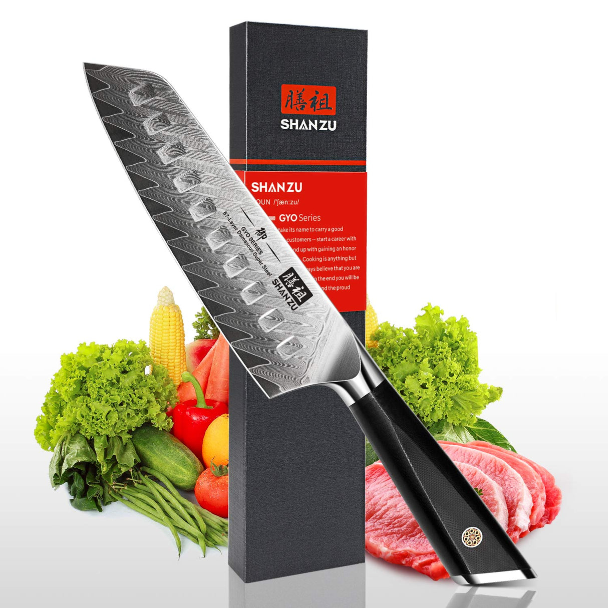 GYO Damascus Santoku Knife