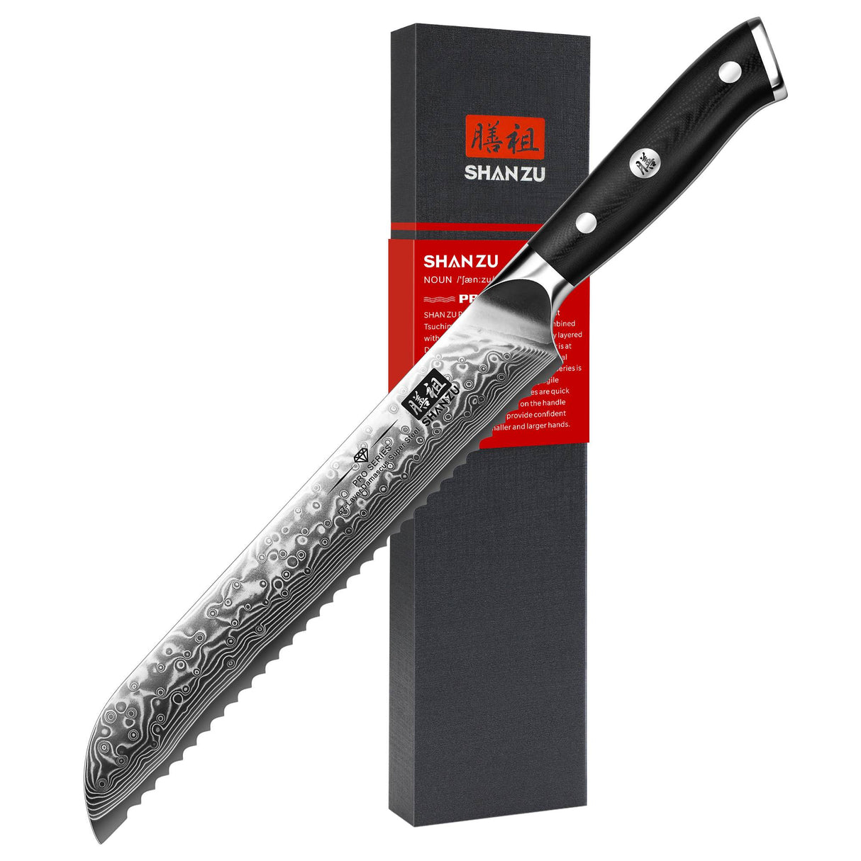SHAN ZU PRO Damascus Bread Knife