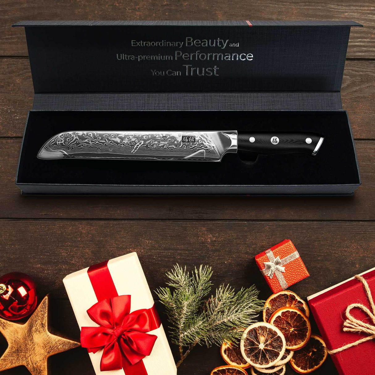 SHAN ZU PRO Damascus Bread Knife