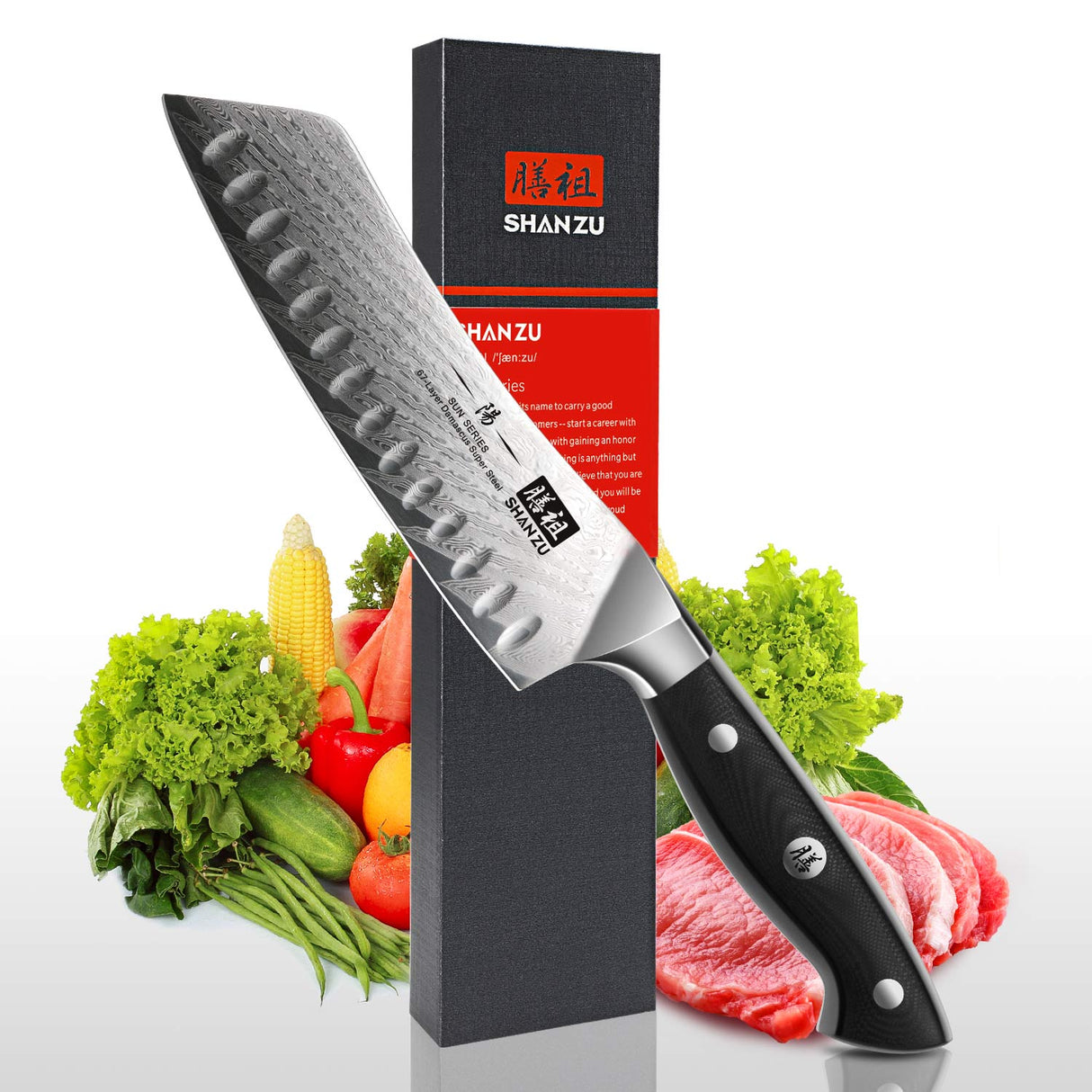 Sun Damascus Santoku Knife