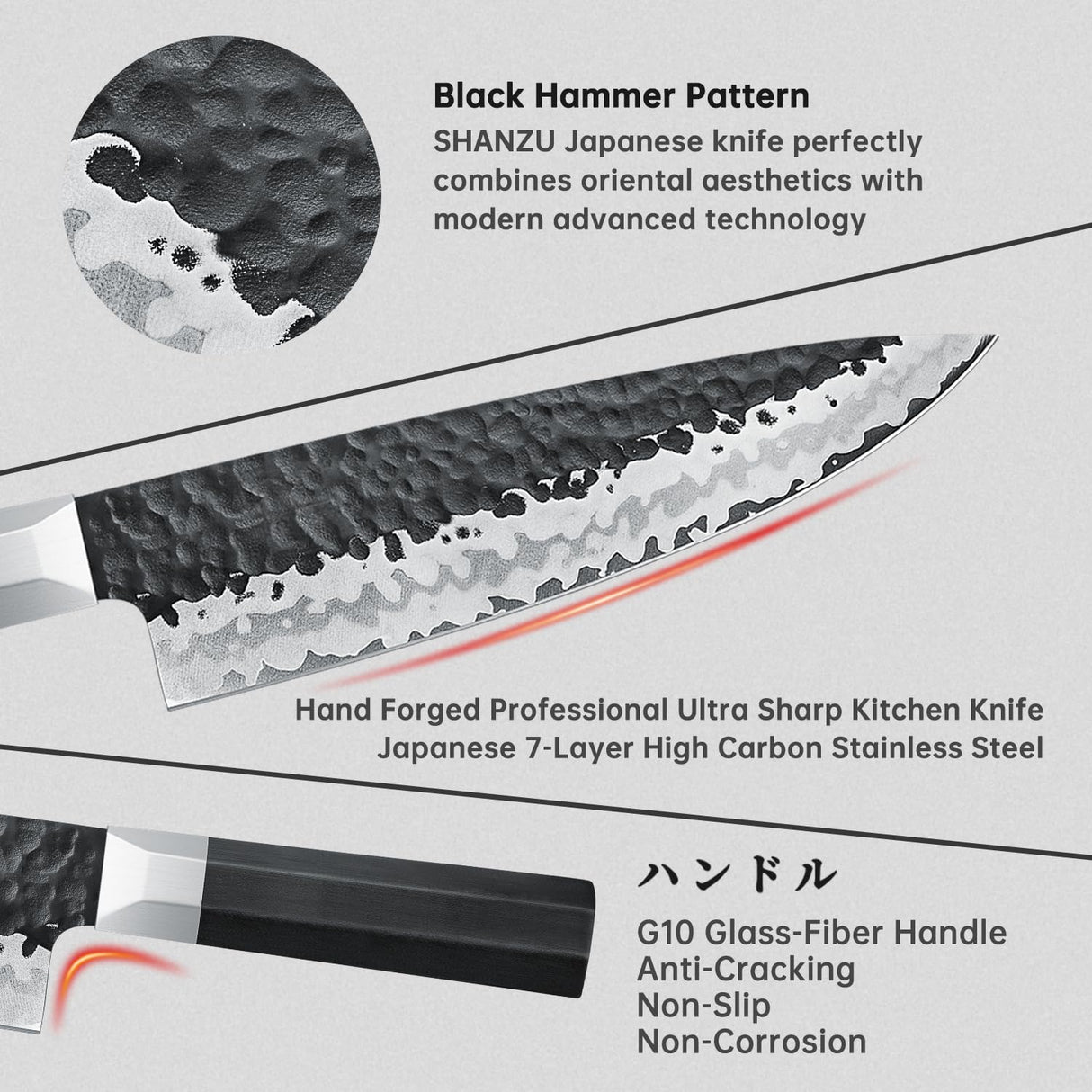 7-PCS Set Takumi Japanese Gyuto Chef Knife+Sscissors