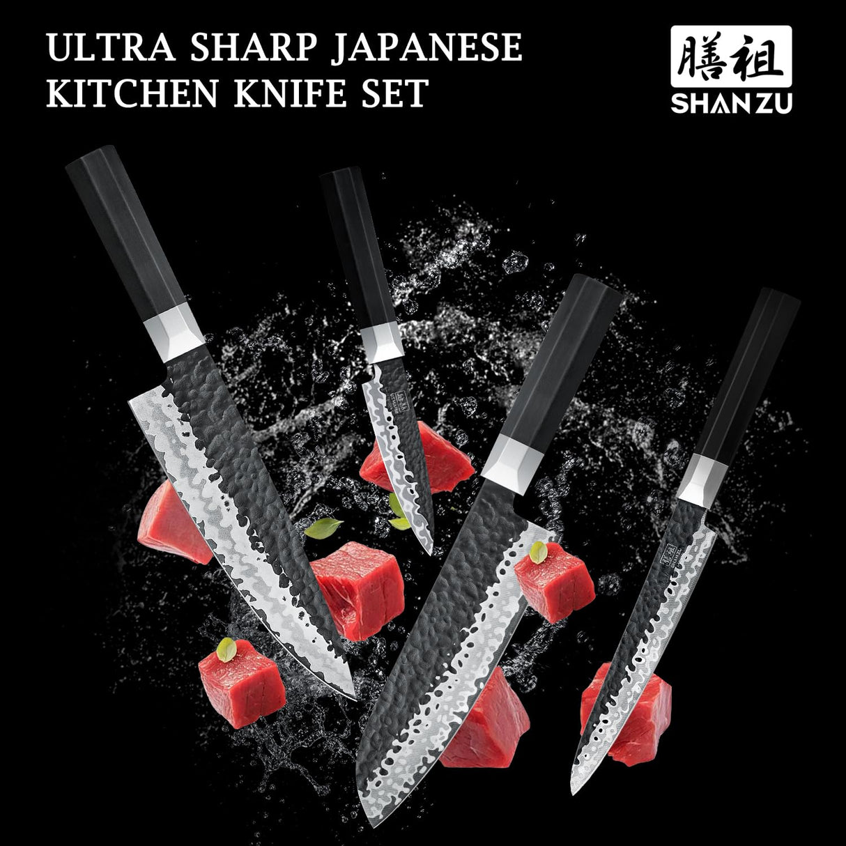 7-PCS Set Takumi Japanese Gyuto Chef Knife+MAGNETIC KNIFE BLOCK