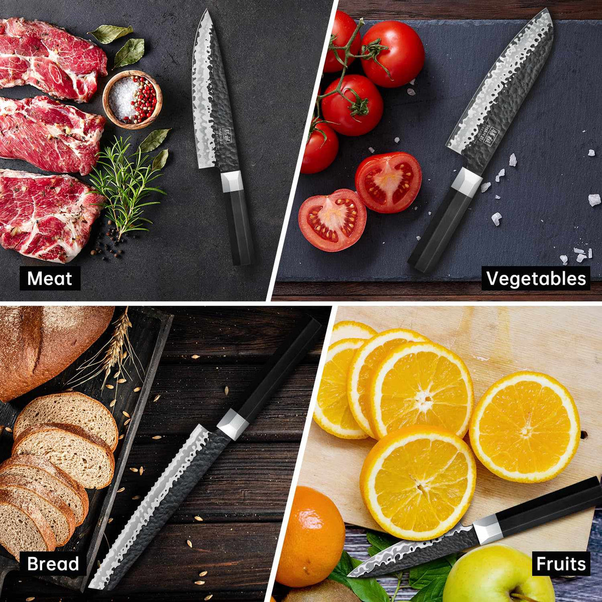 7-PCS Set Takumi Japanese Gyuto Chef Knife+MAGNETIC KNIFE BLOCK