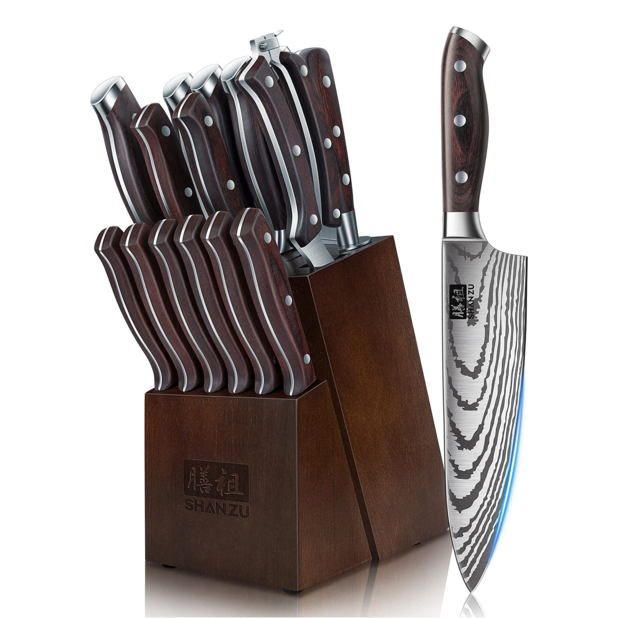 16-PCS Pakkawood Handle Kitchen Knife Set