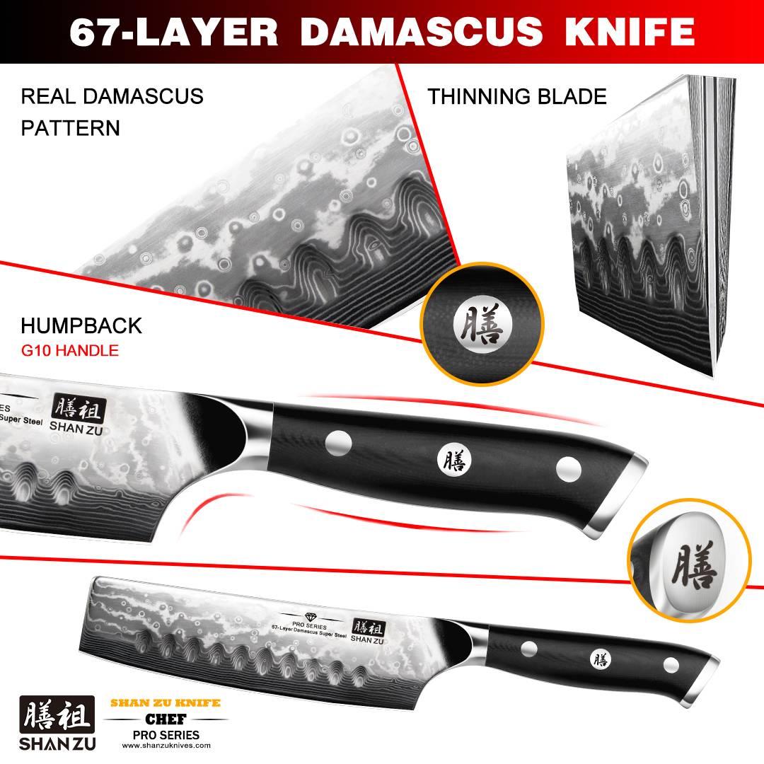 Pro Series Damascus Nakiri Knife | SHAN ZU Knvies