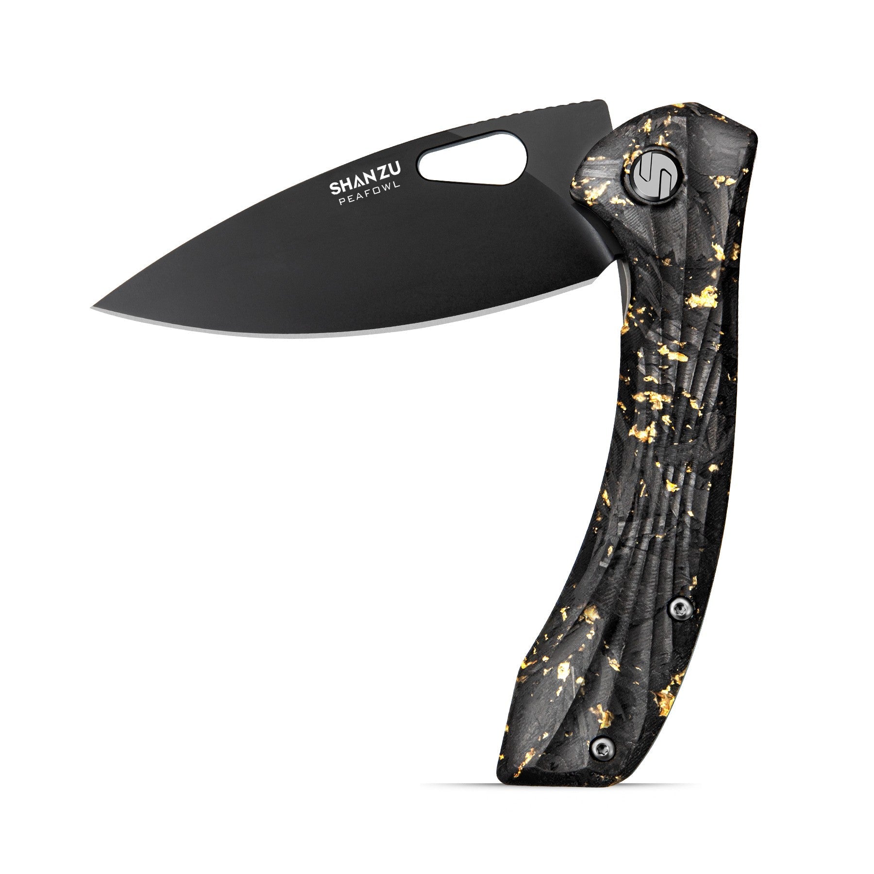 Golden Peafowl | Liner Lock Knife | 7.80” ZDF905 Blade & Clear Resin Handle