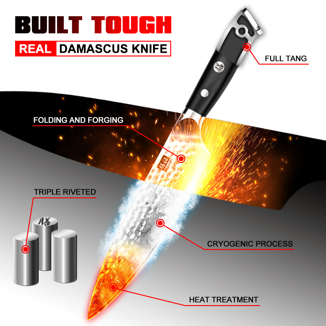 Pro Series Damascus Chef Knife V2 | SHAN ZU Knvies