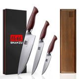 SHANZU Okinawa Series | 3-Piece Japanese Steel Set + 12" Magnetic Knife Holder