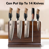 SHAN ZU Venus Series – 5-Piece Copper-Damascus Set + Wooden Magnetic Bar