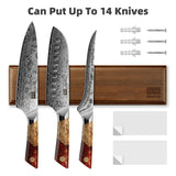 White Tiger Series |  3-Piece Japanese Steel Set + 12" Magnetic Knife Holder
