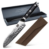PRO Damascus Santoku Knife+MAGNE TICKNIFE HOLDER