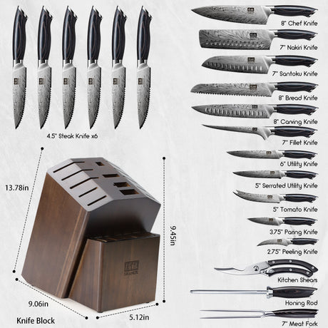 Koraka Series|SHAN ZU 21 PCS Kitchen Knife Set