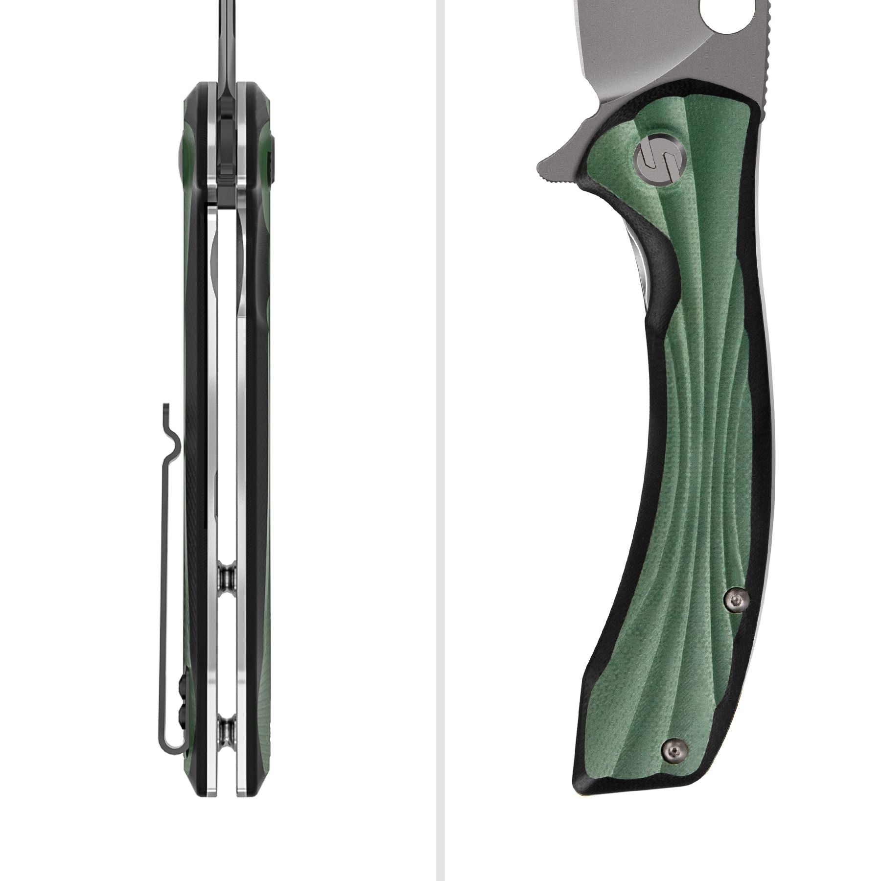 Green Peafowl Liner Locking Knife ZDF905 7.80 Blade & G10 Handle | SHAN ZU Pocket Folding Knives