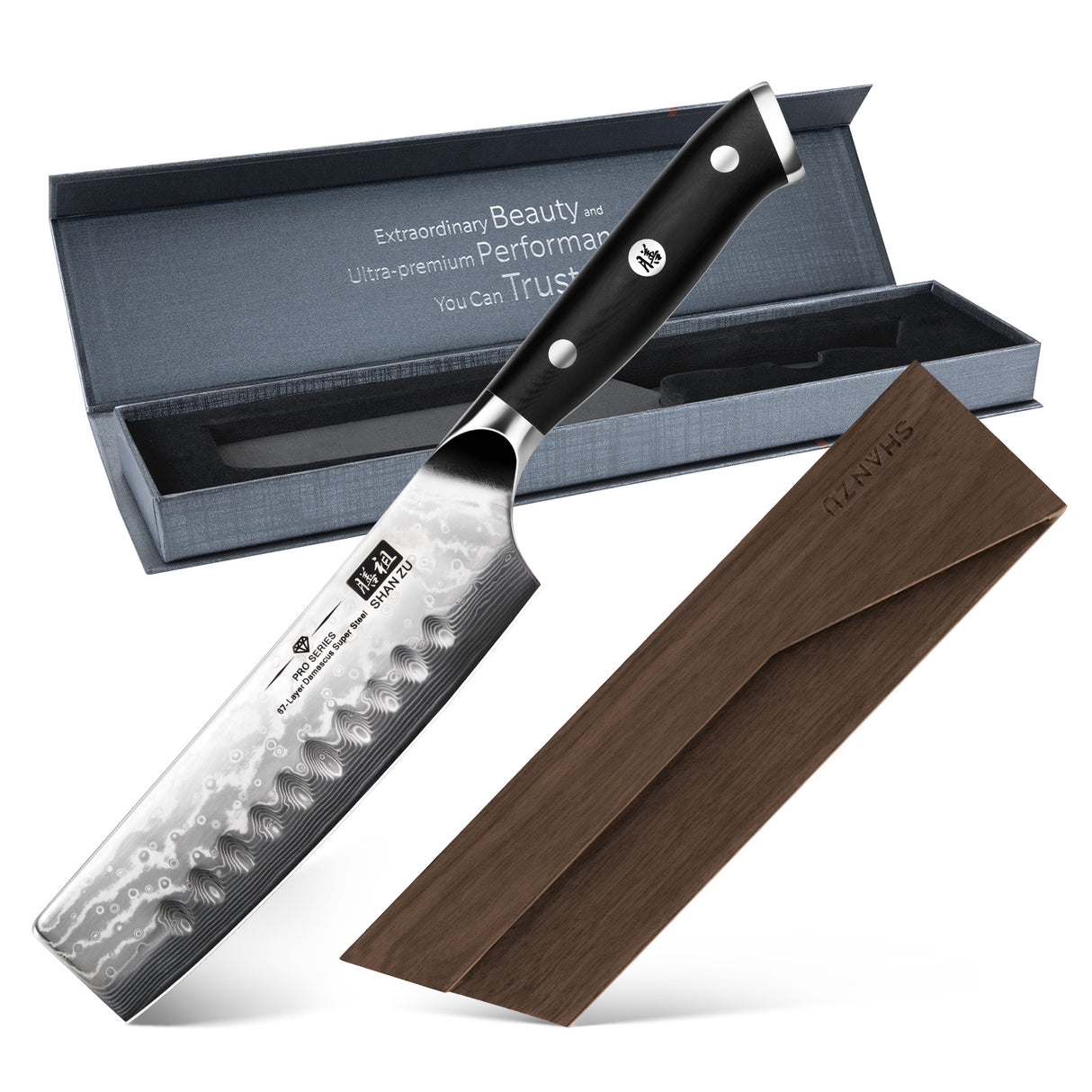 PRO Damascus Nakiri Knife+MAGNE TICKNIFE HOLDER