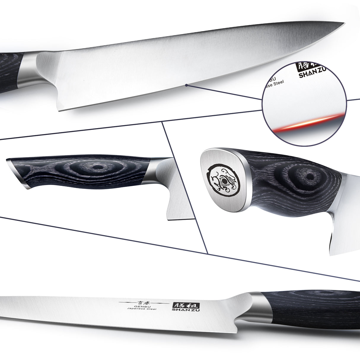 SHAN ZU 8 inch Japanese Chef Knife | Genbu Series
