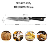 GYO Series | 8" Damascus Bread Knife + Magnetic Knife Sheath