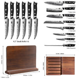 SHANZU PRO 9-Pc Knife Set with Magnetic Knife Block + 7-Pc Steak Knives